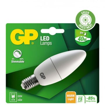 GP LED CANDLE DIM E14 6W-40W