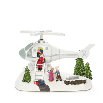 Stående Ljusdekoration Inne Mekanisk juldekor LED Tomte/Helikopter Gnosjö Konstsmide