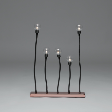 sähköinen kynttilänjalka 5 valoa metallia musta/kupari Gnosjö Konstsmide